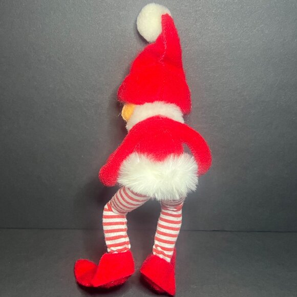 Annalee Posable Red & White Striped Fabric Christmas Elf on a Shelf Figure 9.5" - Picture 4 of 4